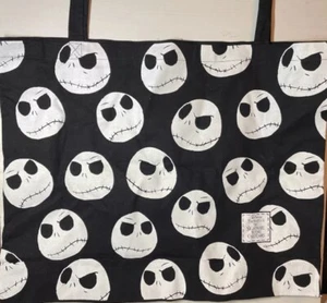 NIGHTMARE BEFORE CHRISTMAS JACK COTTON TOTE SHOPPING BAG LARGE SIZE - Picture 1 of 3