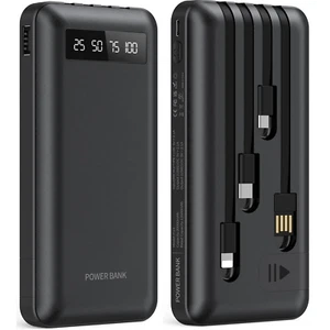 Cargador portátil de 20000 mAh con cable, batería externa USB compatible con iPh - Picture 1 of 12