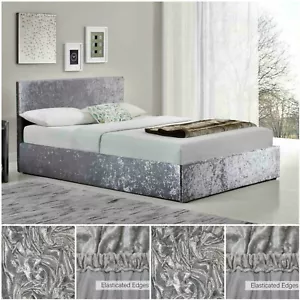 Crushed Velvet Divan Bed Base Valance Wrap Elasticated Frame Cover Double King - Picture 1 of 7