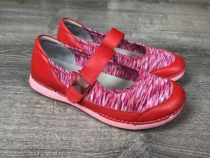 Alegria Womens Gem-623 Size 38 8 8.5 Red Pink Leather Mary Jane Comfort Shoes - Picture 1 of 12