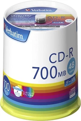 Verbatim Blank CD-R 100 Discs 700MB 48x SR80FP100V1E - Image 1 of 2