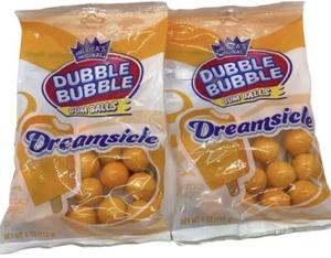 Dubble Bubble DREAMSICLE Flavored Bubble Gum Balls Lot of 2 Bags Each Bag is 4oz - Picture 1 of 4