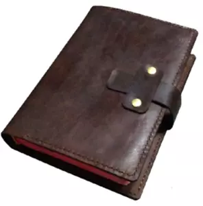 book jacket cover slipcase genuine cow leather customize handmade brown Z916 - Afbeelding 1 van 4