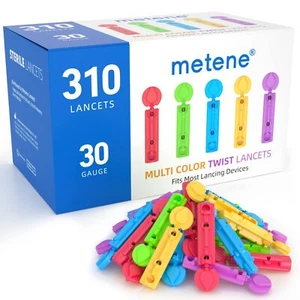 Metene Twist Top Lancets for Lancing Devices 310 Count 30 Gauge Lancets for B... - Picture 1 of 8