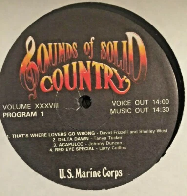 RADIO SHOW: USMC GOLD #38 1/2 LARRY COLLINS, AVA BARBER,JOHN ANDERSON,MEL TILLIS - Image 1 of 3