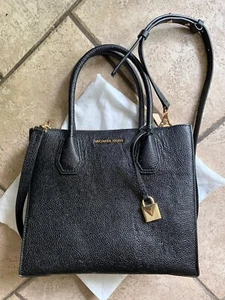 Michael Kors Adele Mercer Large Satchel Crossbody Bag Black Cement MK Handtasche Neu - Bild 1 von 9