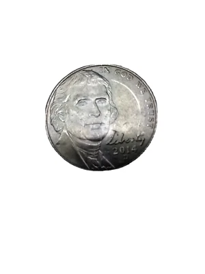 2014 D Nickel. ERROR COIN. Die Mark Extends From Jefferson's Head Down to Libert - Image 1 of 2