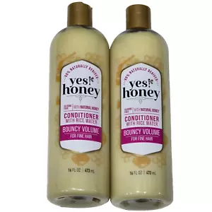 2 Pk Yes Honey Naturally Derived Conditioner With Rice Water Bouncy Volume 16oz - Picture 1 of 1
