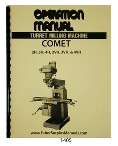 Manual de operación de fresadora Comet 2H, 3H, 4H, 2VH, 3VH y 4VH #1405 - Imagen 1 de 12