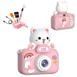 Cámara para niños, cámara Selfi HD, cámara digital electrónica con tarjeta SD 32G - Kitty - Imagen 1 de 9