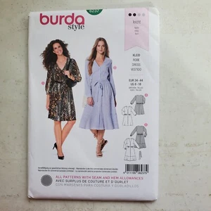 Burda 6237 Dress Semi-Fitted Shirtwaist Long Sleeve V-Neck Misses 8 - 18 UNCUT - Picture 1 of 5