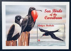 ANTIGUA GREAT FRIGATEBIRD SEA BIRDS STAMPS S/S MNH 1996 WILDLIFE BIRDS FAUNA - Picture 1 of 1