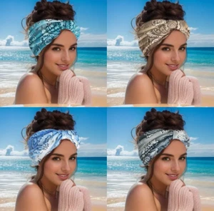 BOHO 1pc Vintage Colorful Bandana Paisley Print Wide Women Stretch Headband YOGA - Picture 1 of 6
