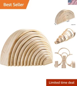 Wooden Rainbow Stacking Toy, 12 Piece Natural Wood Rainbow Stacker, Extra Lar... - Picture 1 of 8