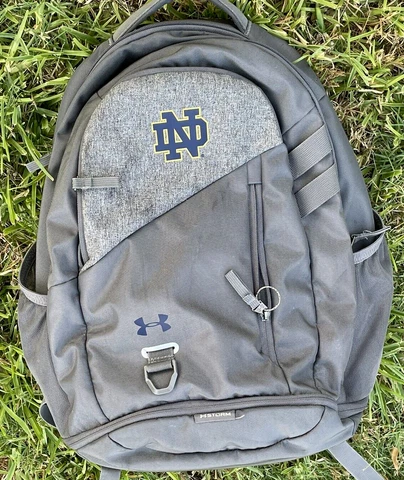 Notre Dame Fighting Irish Team Issued Under Armour Storm Backpack BookBag Gray Cover