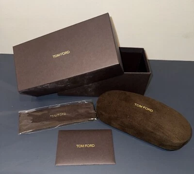 Tom Ford small brown glasses case and presentation box brand new