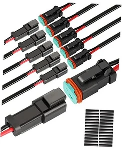DT Steckverbinder wasserdicht, 2 Draht Stecker 16 AWG Kfz Elektro 2 Pin - Bild 1 von 7
