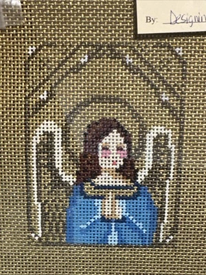 Designing Women Handpainted Needlepoint Canvas: Byzantine ANGEL w/pearls & more - Image 1 of 4