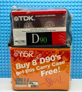 TDK D 90 1988 USA TYPE I BOX OF 8 TAPES (SEALED) - Picture 1 of 5