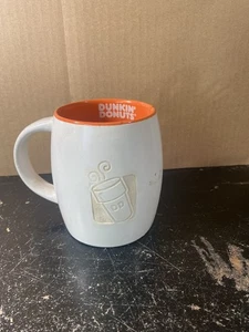 Taza de café Dunkin' Donuts 2012 14 OZ blanca naranja con letras blancas - Imagen 1 de 3