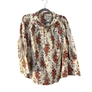 Tuckernut 100% Cotton Floral Blouse Glass Buttons NEW High Neck L Coquette Fairy - Picture 1 of 16