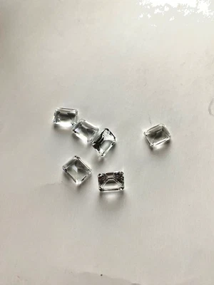 ¡6 piedras de topacio blanco natural corte esmeralda octogón!  9x7 MM Foto 1 de 2
