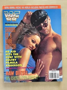 WWF WWE Magazine APRIL 1995 Shawn Michaels Pamela Anderson + Trading Cards VGC - Picture 1 of 3