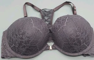 Victoria Secret 38C Lace Lined Front Close Racerback Dream Angels Bra Purple - Picture 1 of 3