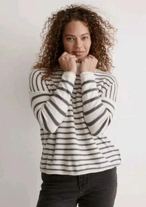Suéter suéter Madewell a rayas cuello falso talla pequeña rayas cuadradas - Imagen 1 de 8