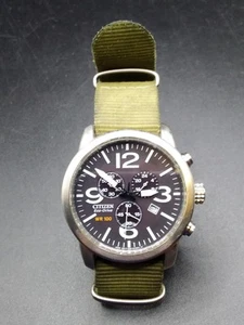 Mens Citizen Eco Drive Field Style Chronograph H500 - SQ78814 Slight Scratch - Picture 1 of 11