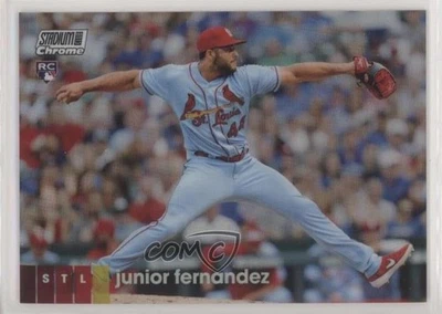 2020 Topps Stadium Club Chrome Refractor Junior Fernandez #105 Rookie RC - Image 1 of 2