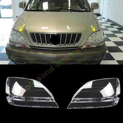 For Lexus RX300 1999-2003 Both Side Headlight Clear Lens Cover Replace + Glue - Image 1 of 4