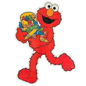 Elmo Kid Size Puzzle Sesame Street with Crayons - 30 Pieces 24"x32" - NO BOX - Picture 1 of 7