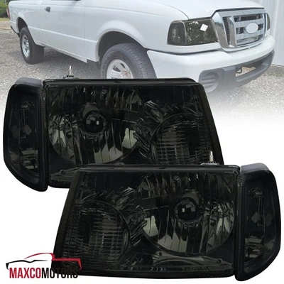 Smoke Headlights+Corner Parking Lamps Fits 2001-2011 Ford Ranger Signal Pair - Image 1 of 4