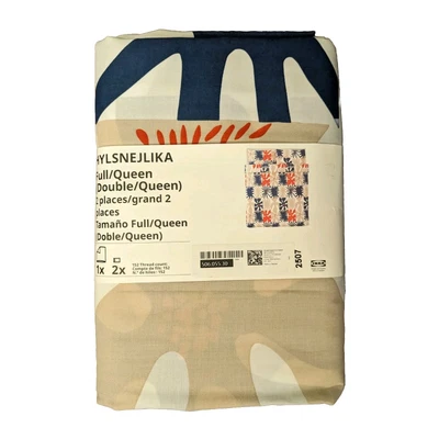 New IKEA HYLSNEJLIKA Queen Duvet Cover 2 Pillowcases Multicolor Bed Bedding Set - Image 1 of 4