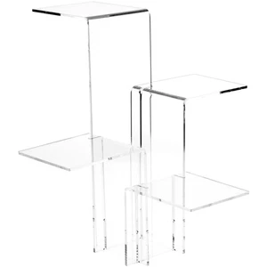 Plymor Clear Acrylic Quick Connect 4-Shelf Riser, 18.375"H x 18.375"W x 18.375"D - Picture 1 of 1