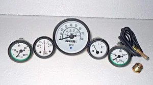 For Willys Jeep MB GPW CJ Gauges Kit Speedometer MPH KPH Temp Oil Fuel Amp Gauge - Foto 1 di 6