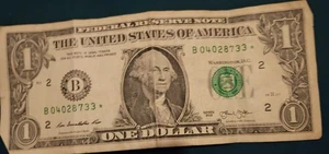 2013 B duplicate star note error FW print  B04028733* - Picture 1 of 1