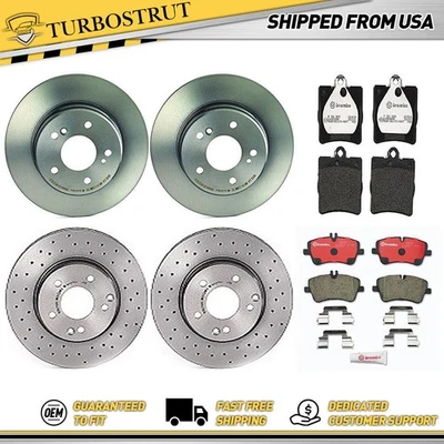 Kit de pastillas de rotores de freno delanteros traseros OE Brembo para Mercedes-Benz C240 2001-2005 Foto 1 de 4