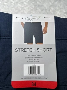 New! Greg Norman Stretch Shorts Blue Sz 34 Free Shipping! - Picture 1 of 3