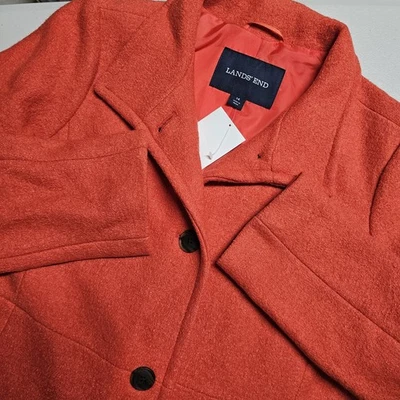 Abrigo Lands’ End para mujer naranja mezcla de lana - talla 14 - nuevo sin etiquetas Foto 1 de 4