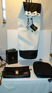 RALPH LAUREN POLO ORIGINAL ALL LEATHER WRISTLET/CLUTCH +BUCKET BAG/BOX - Picture 1 of 12