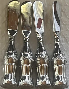 Vintage 1998 Coca-Cola Butter Spreaders Knives Chrome Plated Diner Collection - Picture 1 of 3