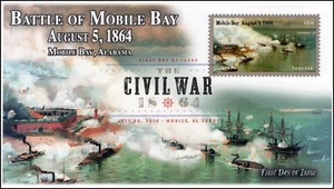 AO-4911-1, 2014, Battaglia di Mobile Bay, FDC, cachet aggiuntivo, DCP, guerra civile, SC 49 - Foto 1 di 1