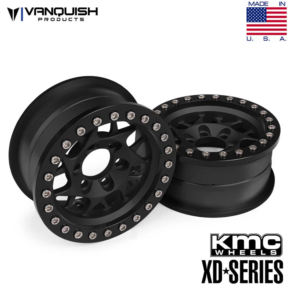 NEW Vanquish KMC 1.9 XD127 Bully Black Alum Wheels (2) VPS07710 FREE US SHIP - Image 1 of 1