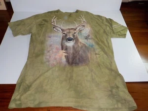 The Mountain Deer Buck Nature T-Shirt Green Tie Dye Men's Size 3XL 2012 (0789) - Picture 1 of 8
