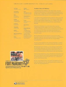 Página de recuerdo #1436 (49c) Forever War of 1812: Fort McHenry #4921 - Imagen 1 de 1