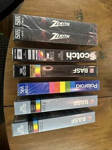 VHS Lot Of 7 Blank T-120 Zenith, Scotch, Polaroid And BASF Sealed - Picture 1 of 4