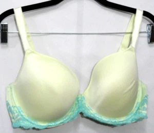 WaCoal Bra Lime Green Fluorescent Yellow Back Closure Lace Women's Size 38D - Picture 1 of 13