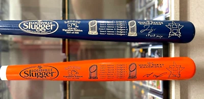 Jose Altuve/George Springer Signed 2017 World Series Champions Baseball Bat BAS - Image 1 of 4